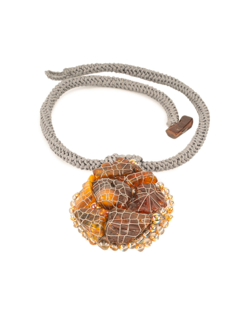 Naszyjnik z bursztynami i kryształami Swarovski'ego