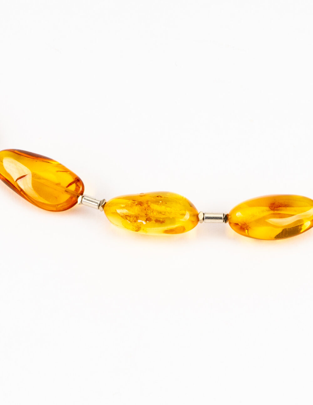 Naszyjnik bursztynowy z hematytem