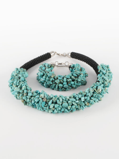 Komplet biżuterii z howlitem