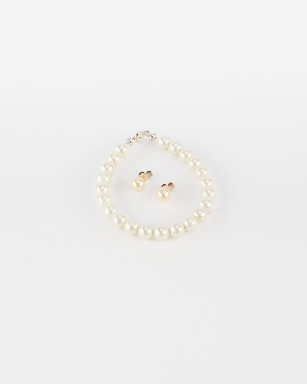 Komplet srebrnej biżuterii z pereł