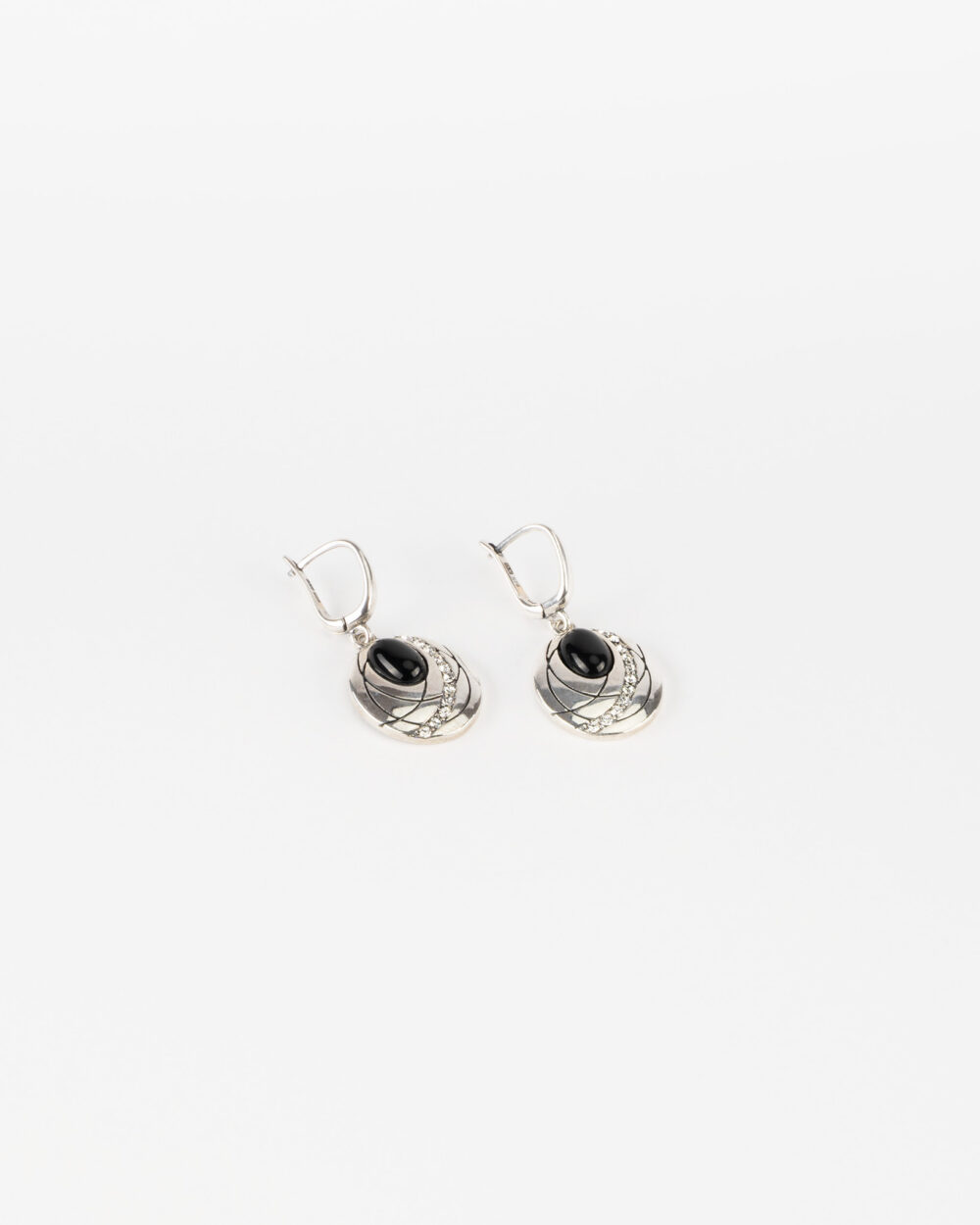 Komplet biżuterii srebrnej z onyksami