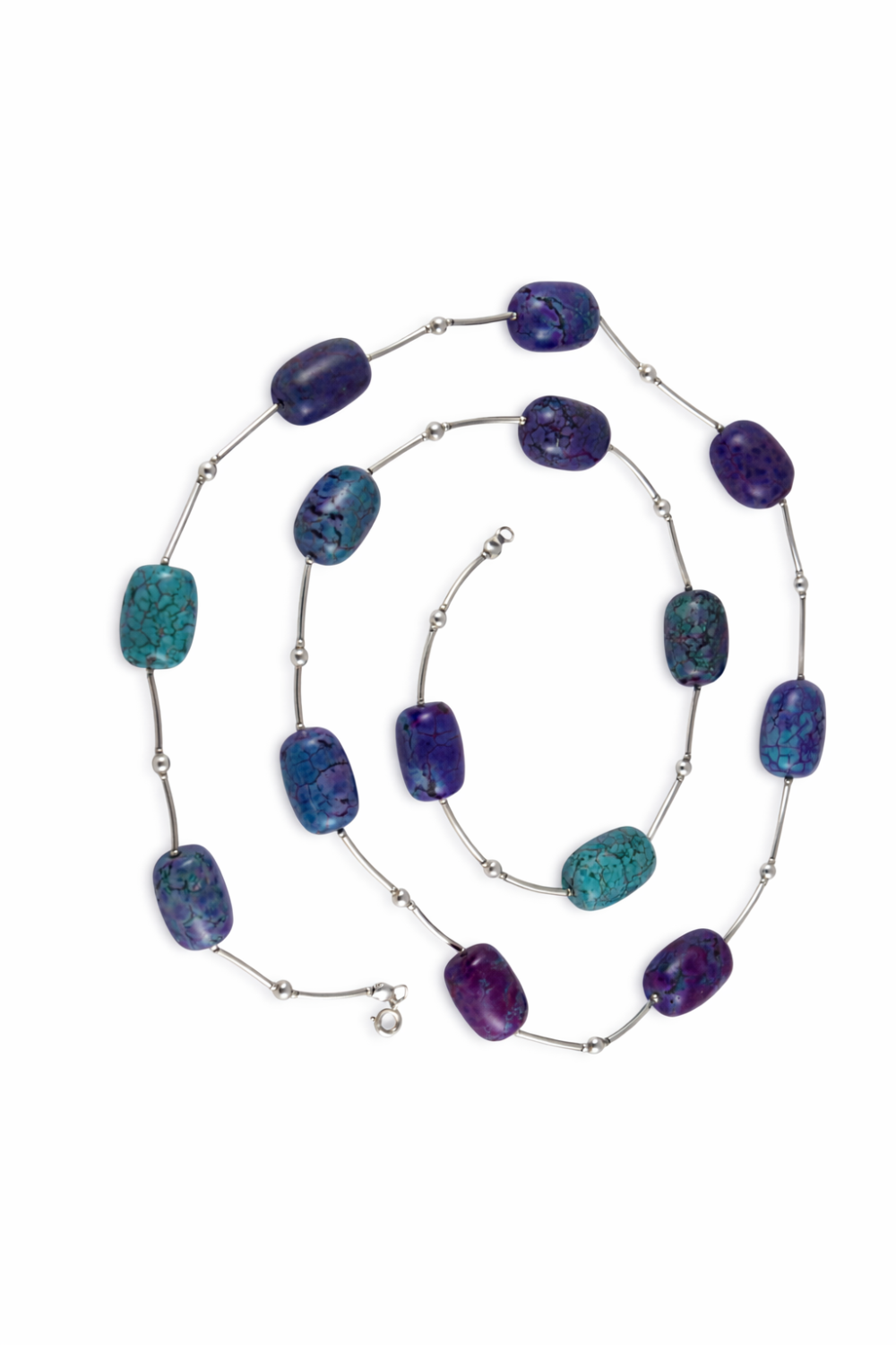 Naszyjnik z kamieni naturalnych Korale srebrne z howlitami