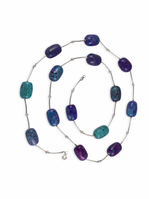 Naszyjnik z kamieni naturalnych Korale srebrne z howlitami